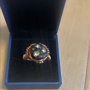 Elegant Copper and Black Ring